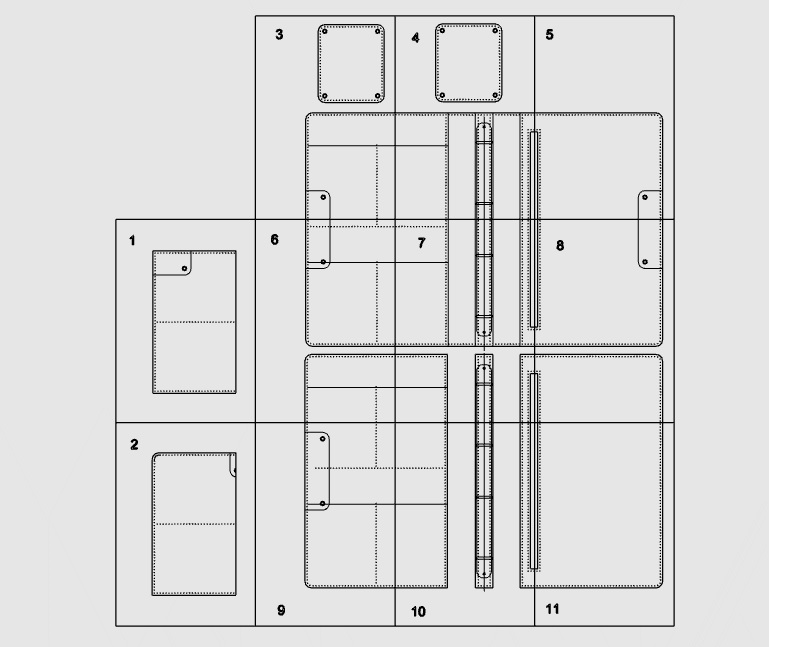 الگوی کلاسور چرمی حرفهای دستدوز (PDF آماده چاپ)